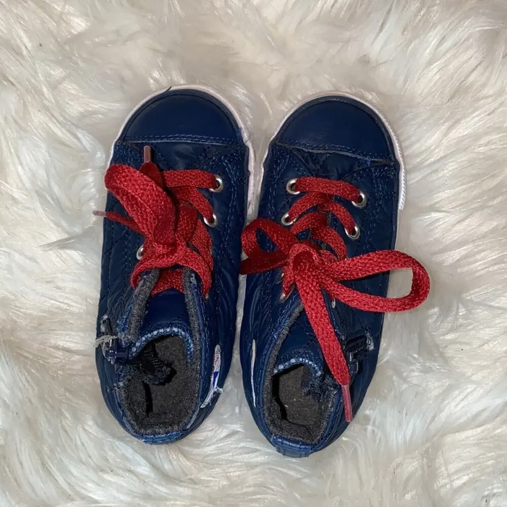 Converse All Star Blue Nylon Quilted Zip Lace 8